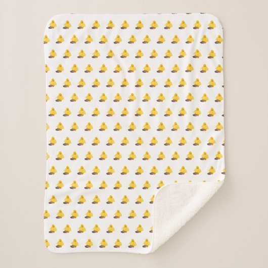 Cute Yellow Duck Sherpa Deken (Voorkant)