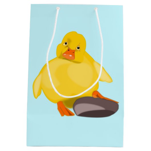 Cute Yellow Duck - Sweet - Kies/voeg kleur/tekst t Medium Cadeauzakje (Achterkant)