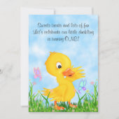 Cute Yellow Ducking and Butterflies 1ste verjaarda Kaart (Voorkant)