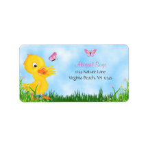 Cute Yellow Ducking and Pink Butterflies Adres: