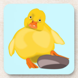 Cute Yellow Ducking Onderzetter - Uw kleur/tekst