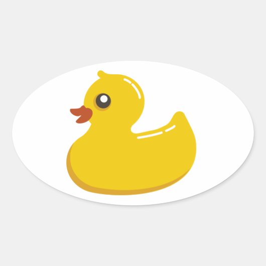 Cute Yellow Ducking Ovale Sticker (Voorkant)