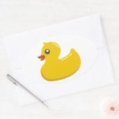 Cute Yellow Ducking Ovale Sticker (Envelop)