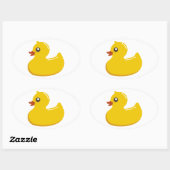 Cute Yellow Ducking Ovale Sticker (Vel)