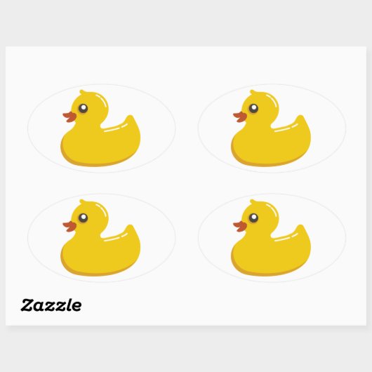 Cute Yellow Ducking Ovale Sticker (Vel)