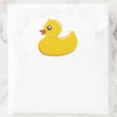 Cute Yellow Ducking Ovale Sticker (Tas)