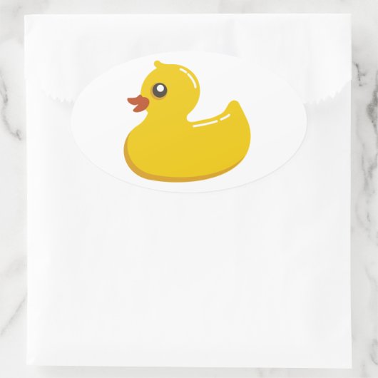 Cute Yellow Ducking Ovale Sticker (Tas)