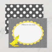 Cute Yellow Ducky Baby shower Advice Card Kaart (Voorkant / Achterkant)