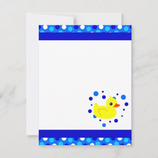 Cute Yellow Ducky Blue Flat Bedankt voor je briefk Notitiekaartje (Voorkant)