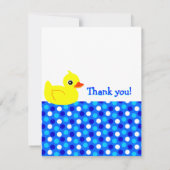 Cute Yellow Ducky Blue Flat Bedankt voor je briefk Notitiekaartje (Achterkant)