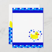 Cute Yellow Ducky Blue Flat Bedankt voor je briefk Notitiekaartje (Voorkant / Achterkant)