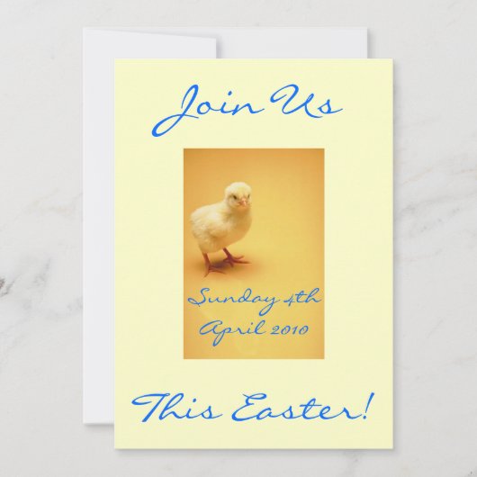 Cute yellow Easter Chick-uitnodigingen Kaart (Voorkant)