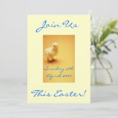 Cute yellow Easter Chick-uitnodigingen Kaart (Staand voorkant)