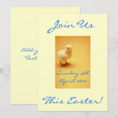 Cute yellow Easter Chick-uitnodigingen Kaart (Voorkant / Achterkant)