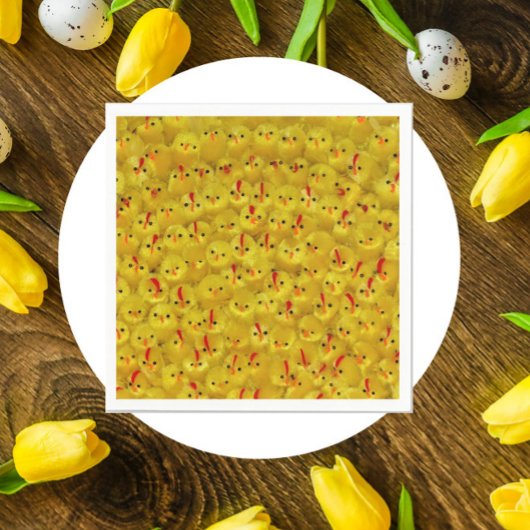 Cute Yellow Easter Chicken Pattern Paper Napkin Servet