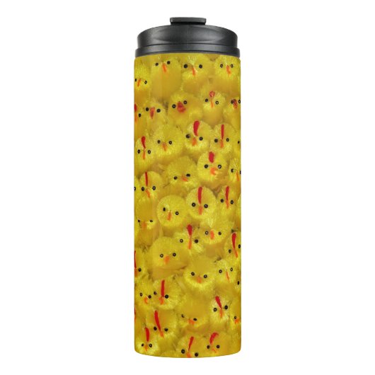 Cute Yellow Easter Chicken Pattern Thermal Tumbler Thermosbeker (Voorkant)