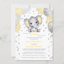 Cute Yellow Elephant-ballonnen Virtual Baby shower