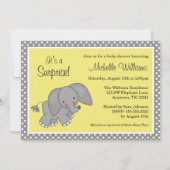 Cute Yellow Elephant Geslacht Neutraal Baby shower Kaart (Voorkant)