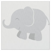 Cute Yellow en Gray Elephants and Hearts Pattern Stof (Close Up)