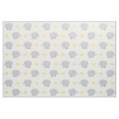 Cute Yellow en Gray Elephants and Hearts Pattern Stof (Yard (91,4 cm))