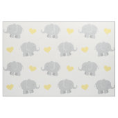Cute Yellow en Gray Elephants and Hearts Pattern Stof (Fat Quarter)
