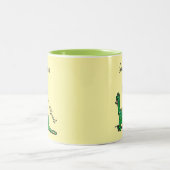 Cute Yellow en Green Dinosaur Mok (Center)