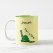 Cute Yellow en Green Dinosaur Mok (Links)