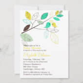 Cute Yellow en Green Lovebird Spring Baby shower Kaart (Voorkant)