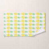 Cute Yellow en Green Waterverf Pineapple Pattern Bad Handdoek (Handdoek)