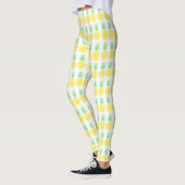 Cute Yellow en Green Waterverf Pineapple Pattern Leggings (Links)