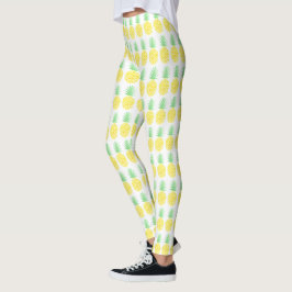 Cute Yellow en Green Waterverf Pineapple Pattern Leggings
