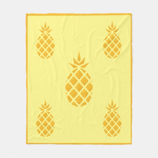 Cute Yellow en Oranje ananas Fleece Deken (Voorkant)