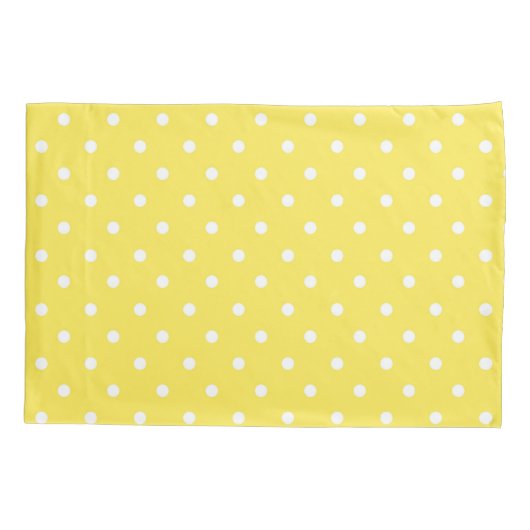 Cute Yellow en White Polka Dots Kussensloop (Achterkant)
