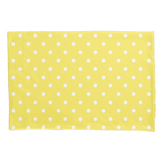 Cute Yellow en White Polka Dots Kussensloop (Voorkant)