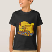 Cute Yellow Excavator Machines T-shirt (Voorkant)