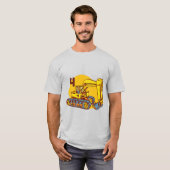 Cute Yellow Excavator Machines T-shirt (Voorkant volledig)