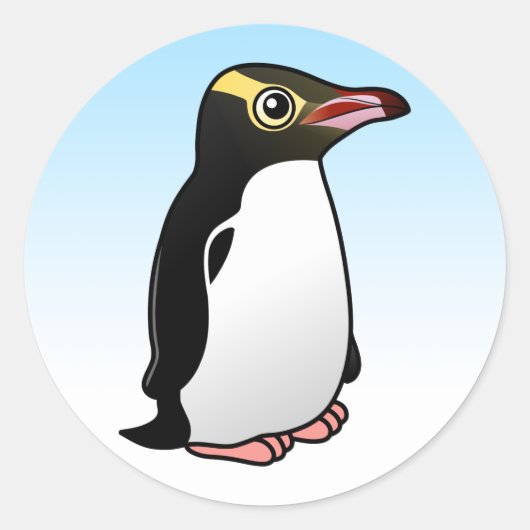Cute Yellow-eyed Penguin Ronde Sticker (Voorkant)