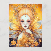 Cute Yellow Fairy Fantasy Art Briefkaart (Voorkant)
