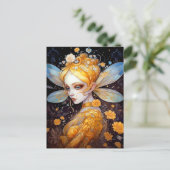 Cute Yellow Fairy Fantasy Art Briefkaart (Staand voorkant)