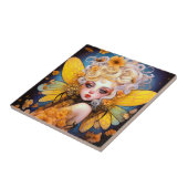Cute Yellow Fairy Fantasy Art keramische Tegel Tegeltje (Zijkant)