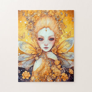 Cute Yellow Fairy Fantasy Art Legpuzzel