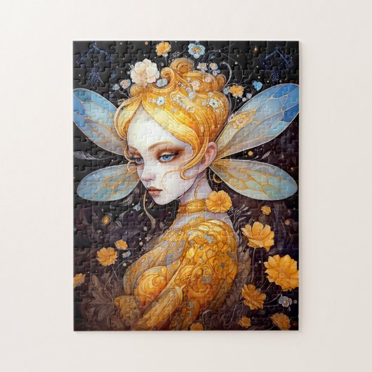Cute Yellow Fairy Fantasy Art Legpuzzel (Verticaal)