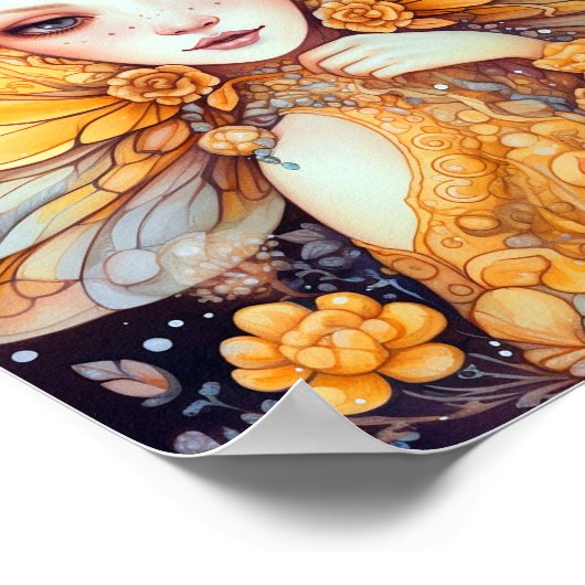 Cute Yellow Fairy Fantasy Art Poster (Hoek)