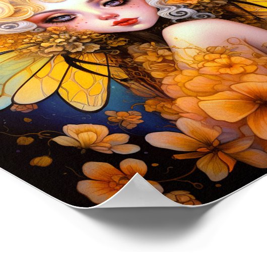 Cute Yellow Fairy Fantasy Art Poster (Hoek)