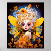 Cute Yellow Fairy Fantasy Art Poster (Voorkant)