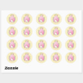 Cute Yellow Floral Easter Cat Ronde Sticker (Vel)