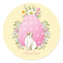 Cute Yellow Floral Easter Cat