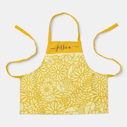 Cute yellow floral girl name schort (Voorkant)