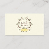 Cute Yellow Floral WreatBook Request Baby shower Informatiekaartje (Achterkant)