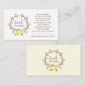 Cute Yellow Floral WreatBook Request Baby shower Informatiekaartje (Voorkant / Achterkant)